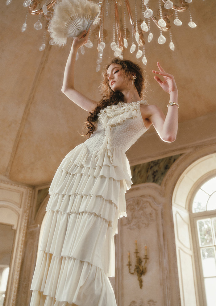 Gilded Feather Fan Corset Dress