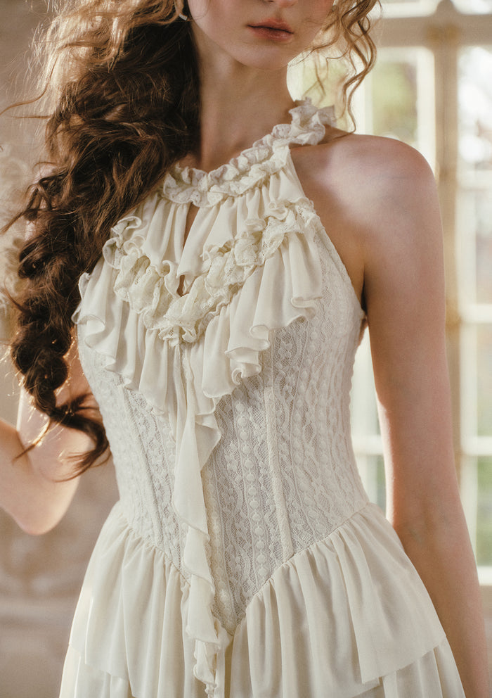 Gilded Feather Fan Corset Dress