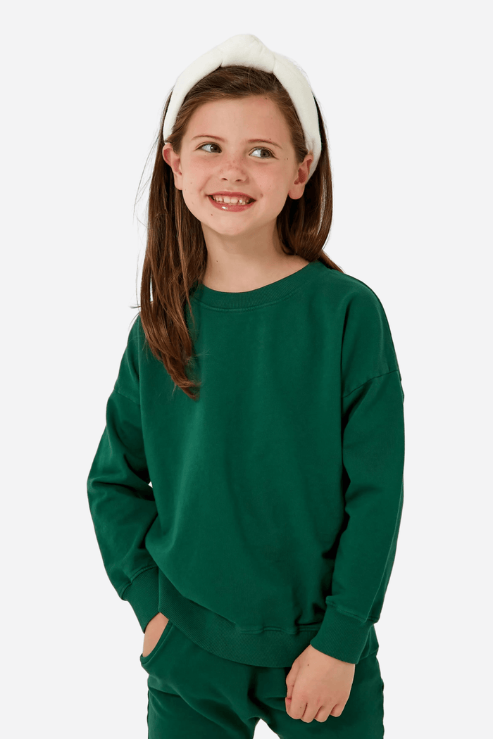 Girls Green Sweatshirt – Warm & Breathable (Fleece) - Hinz Clothing