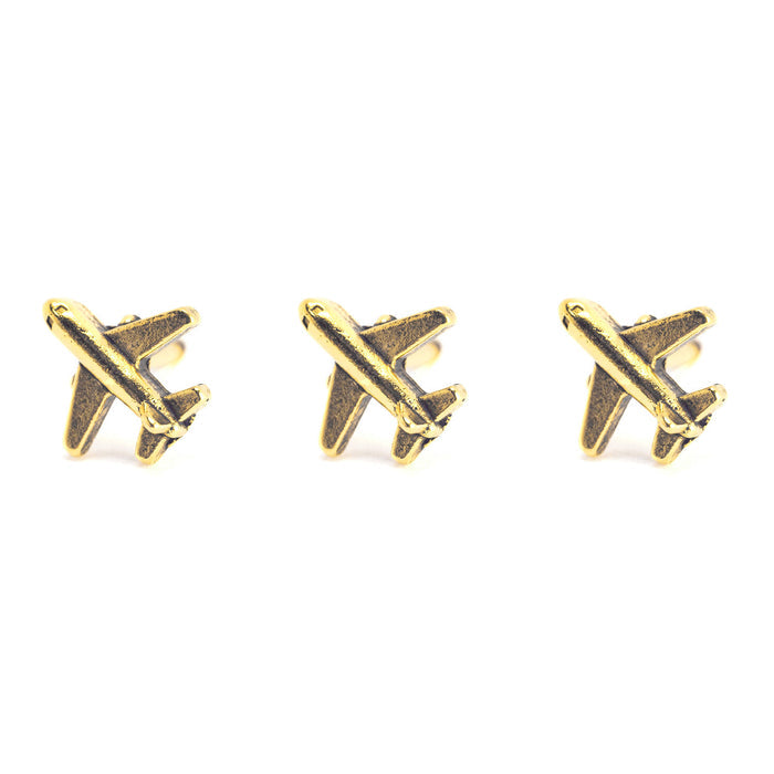Gold Plane Map Push Pins