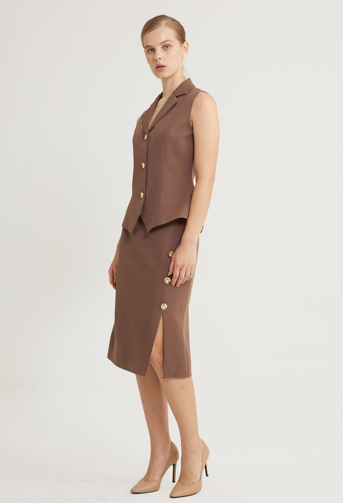 Golden Muse Cinched Vest