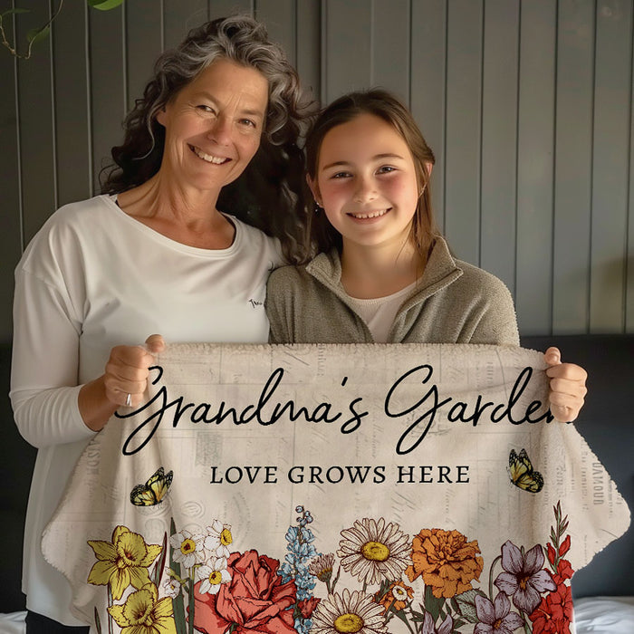 Grandma Blanket | Custom Birth Flower Blanket