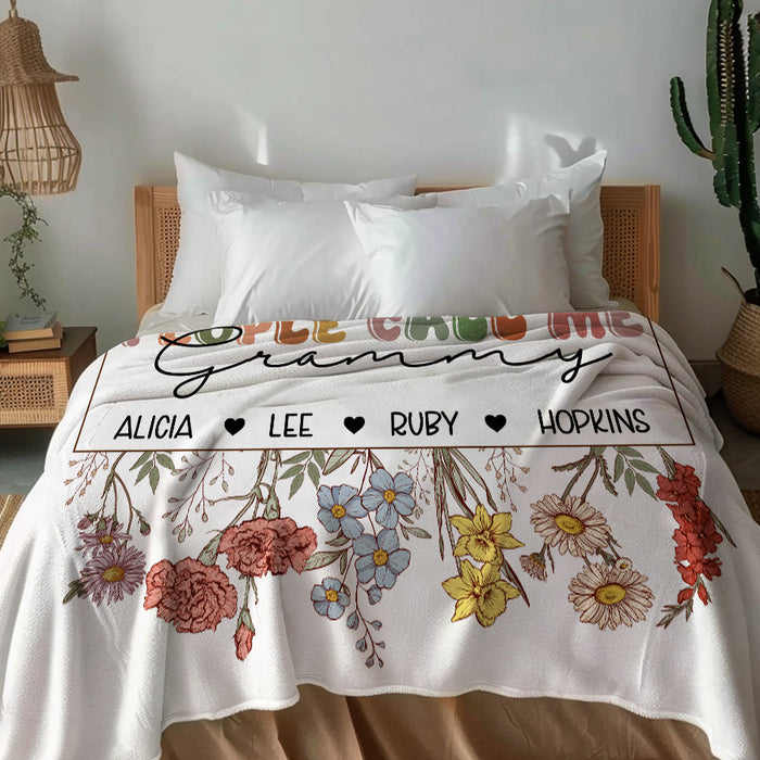 Grandma Blanket With Grandkids Names | My Favorite People Call Me Grandma Blanket