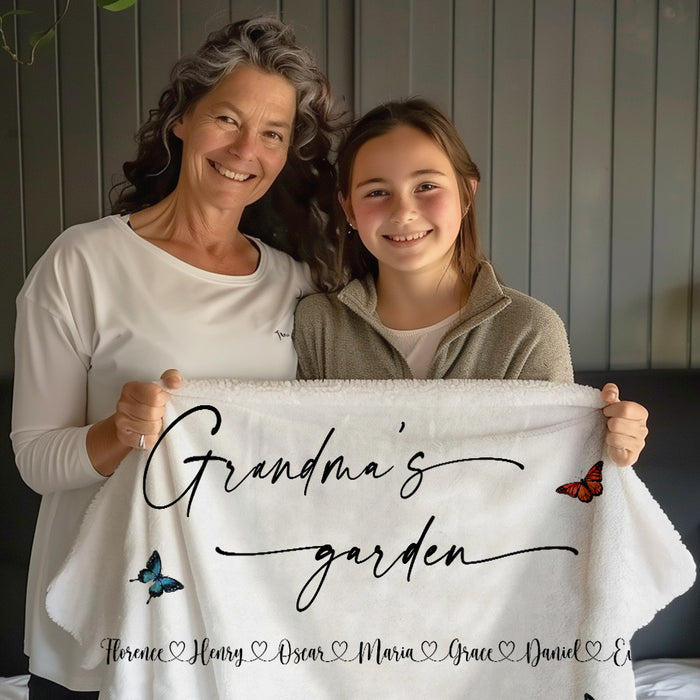 Grandma’s Garden Blanket | Custom Grandma’s Garden Birth Flowers Gifts