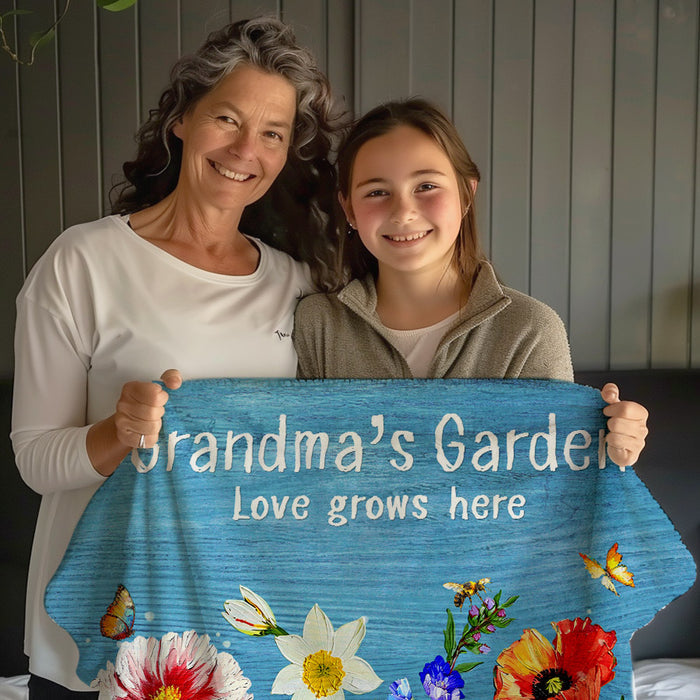 Grandmother Blankets Personalized | Grandmas Garden Blanket