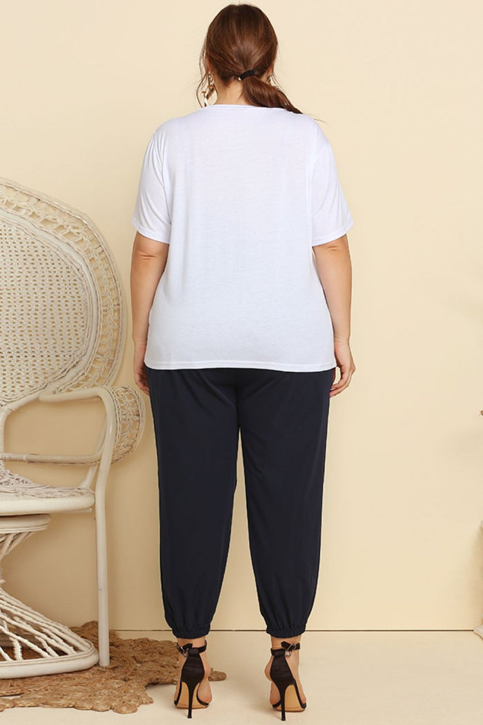 Graphic Tee and Belted Paperbag Joggers Set - Madikfashions.com