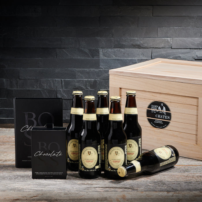 Guinness Lover's BroCrate, Beer gift baskets, guinness beer, chocolates, beer gift crate, beer gift set, father's day