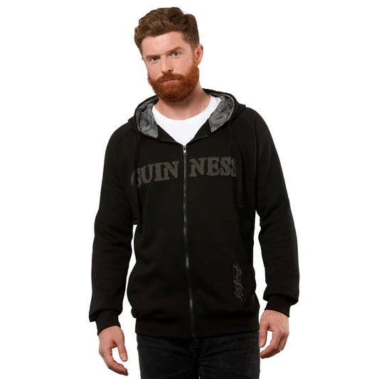 Guinness Vintage Black and Grey Label Lined Hoodie