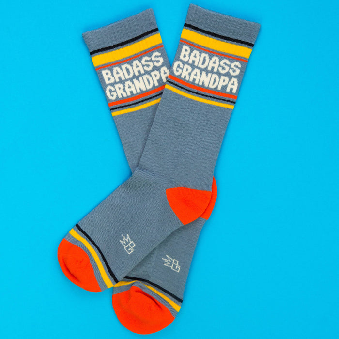 Gumball Poodle Gym Socks 'Badass Grandpa'