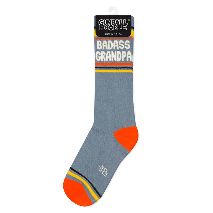 Gumball Poodle Gym Socks 'Badass Grandpa'