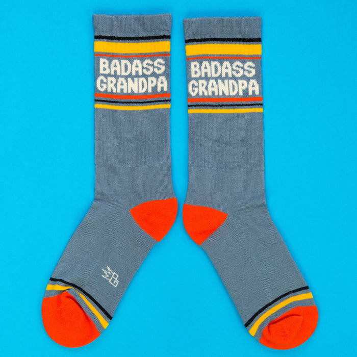 Gumball Poodle Gym Socks 'Badass Grandpa'