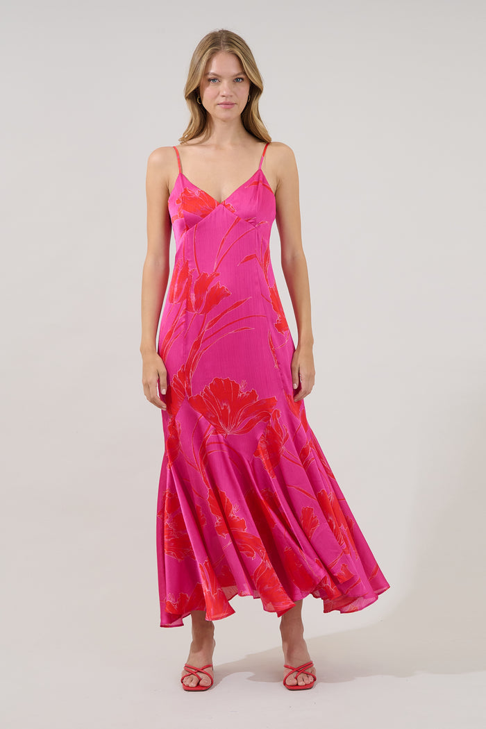 Hagny Pleated Midi Dress Gleny Floral