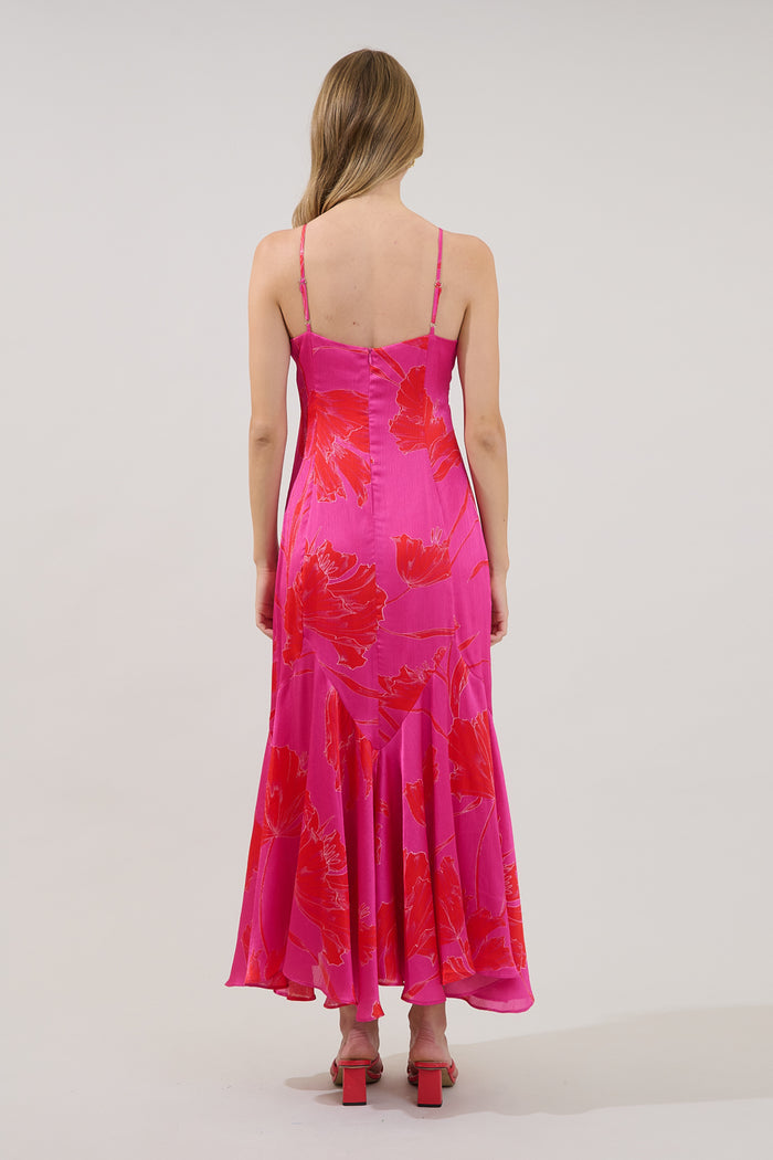 Hagny Pleated Midi Dress Gleny Floral
