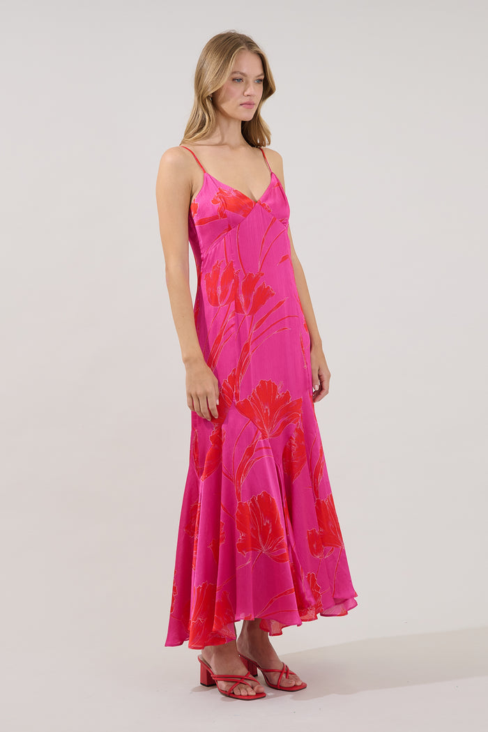 Hagny Pleated Midi Dress Gleny Floral