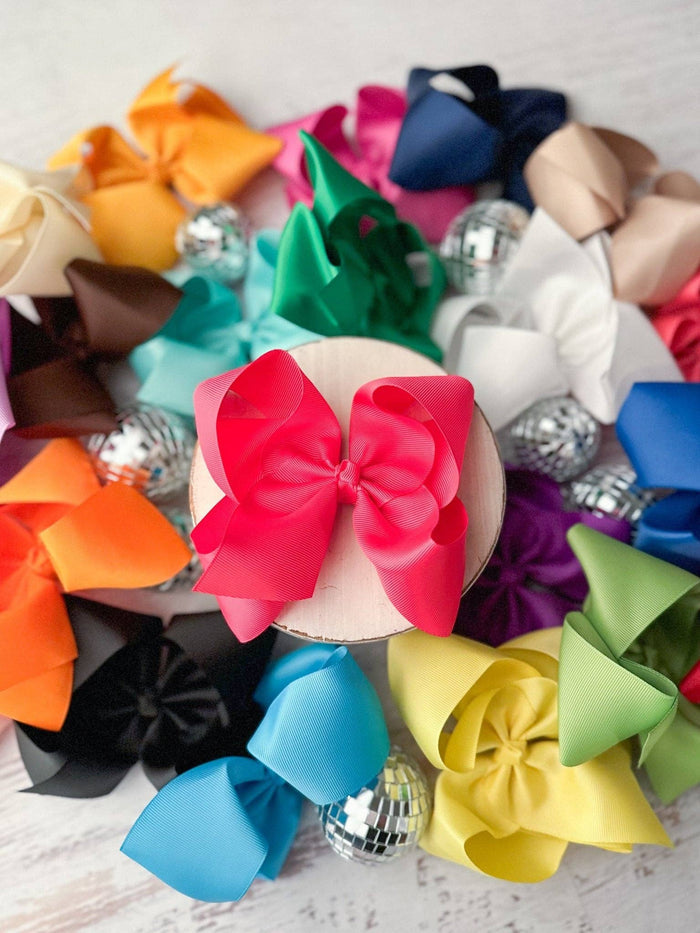 Hair Bow Clip 5.5" Grosgrain Oversize