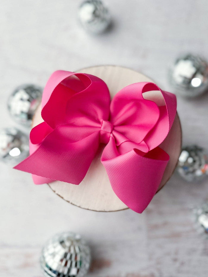 Hair Bow Clip 5.5" Grosgrain Oversize