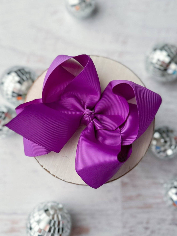 Hair Bow Clip 5.5" Grosgrain Oversize