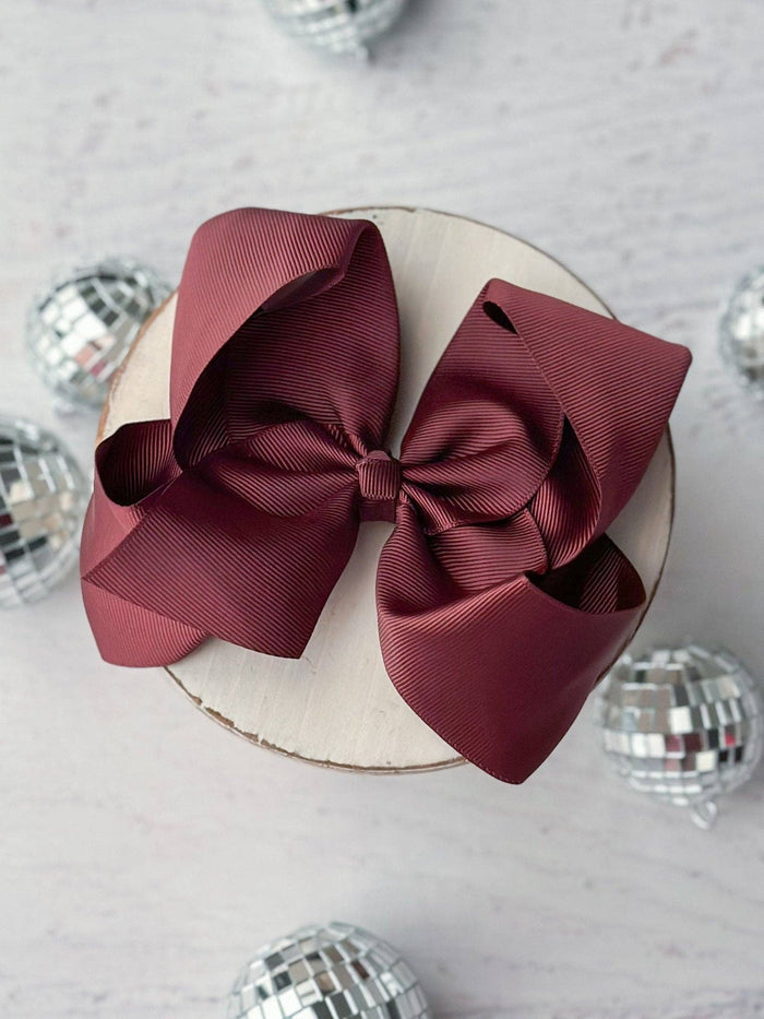 Hair Bow Clip 5.5" Grosgrain Oversize