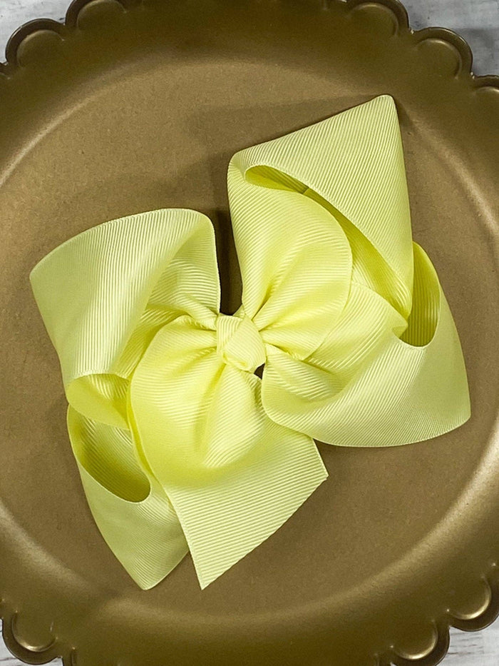 Hair Bow Clip 5.5" Grosgrain Oversize
