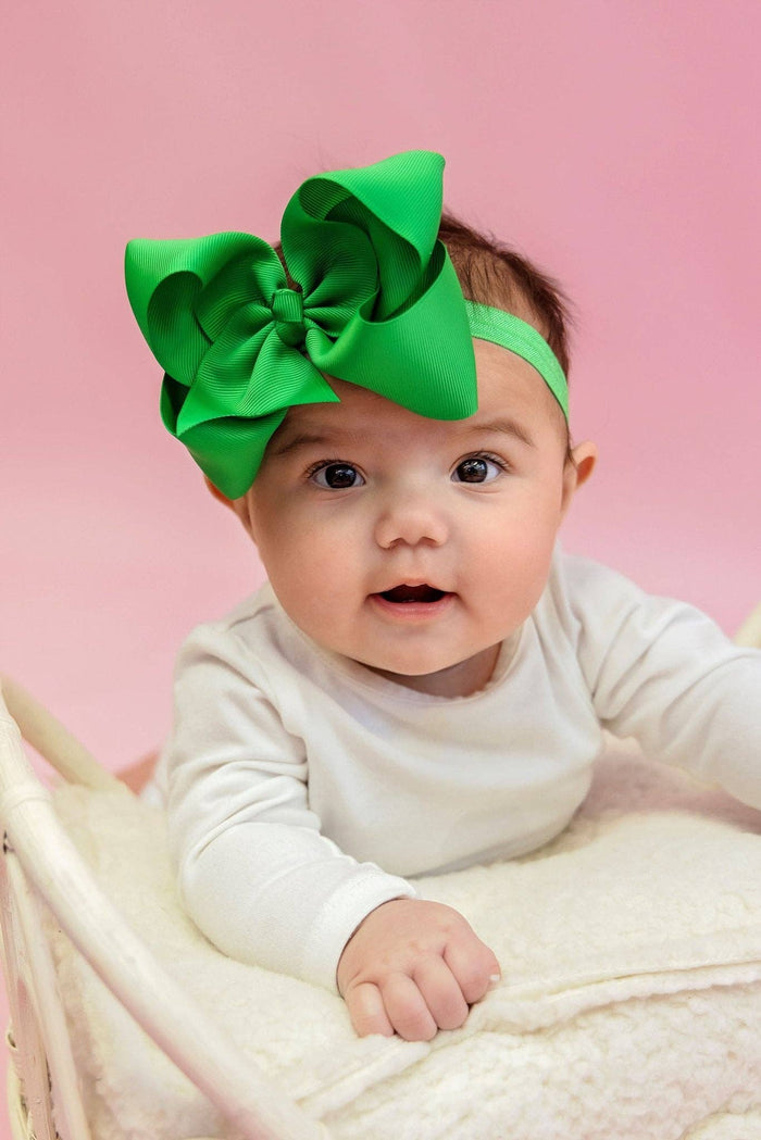 Hair Bow Headband 4.5"Satin Classic Grosgrain