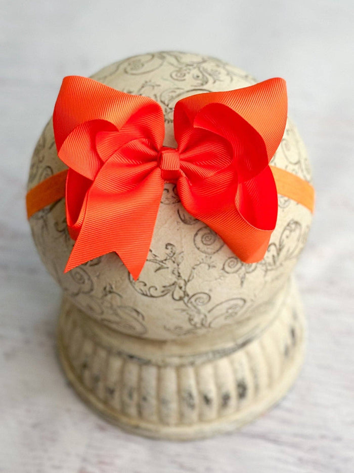 Hair Bow Headband 4.5"Satin Classic Grosgrain