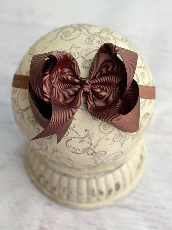 Hair Bow Headband 4.5"Satin Classic Grosgrain
