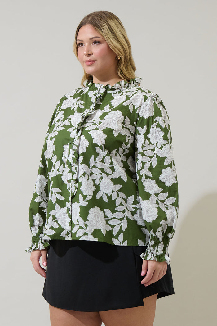 Haizley Floral Minny Long Sleeve Top Curve