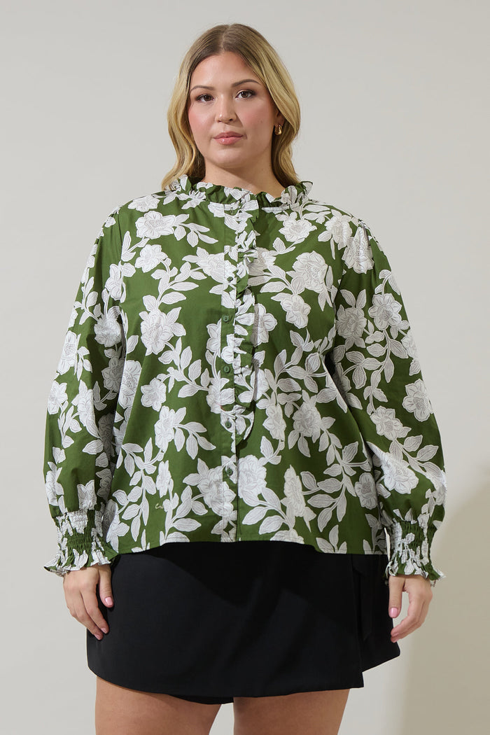 Haizley Floral Minny Long Sleeve Top Curve