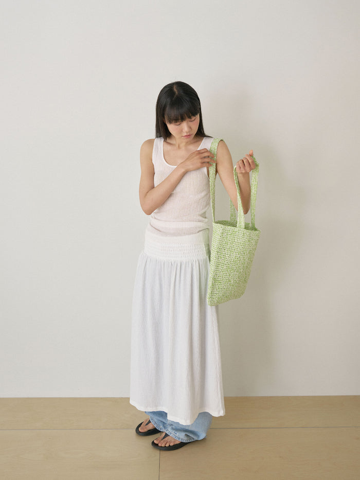Handmade Paper Knit Bag - Green
