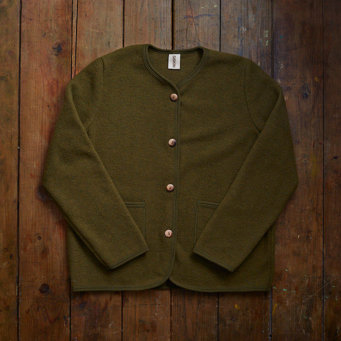 Harrier Women’s Jacket - Merino Wool Fleece - Seaweed