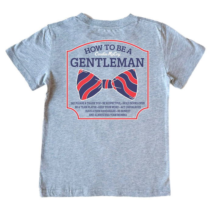 Heather Gray, Boys "How To Be A Gentleman" Short Sleeve Tee Shirt - SALE