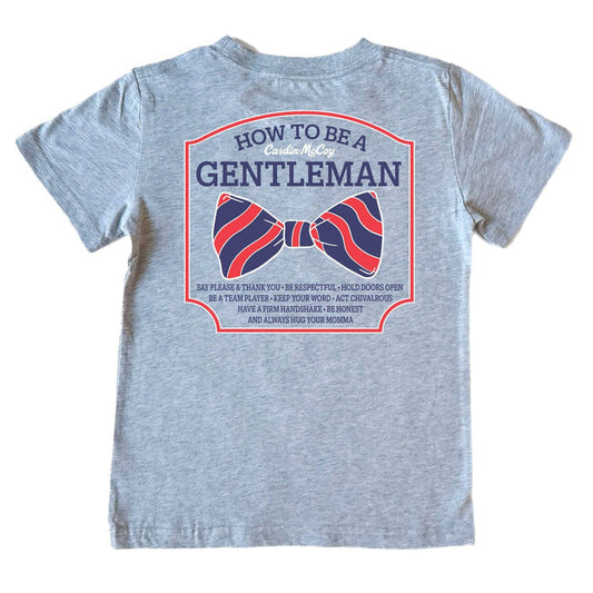 Heather Gray, Boys "How To Be A Gentleman" Short Sleeve Tee Shirt - SALE