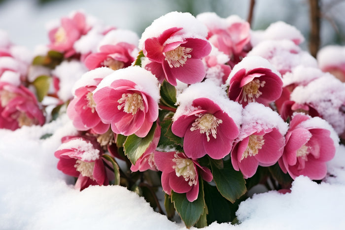 Hellebores In Snow
