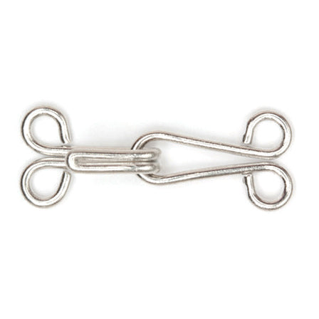 Hemline Hooks and Eyes: Nickel: Size 9: 10 Sets