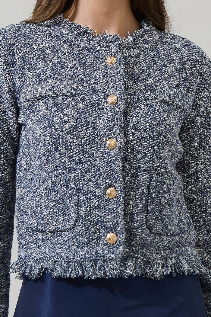 Hensley Fringe Button Down Jacket