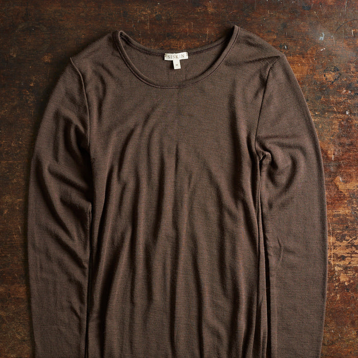 Heron Women's Top - Merino Wool - Bark