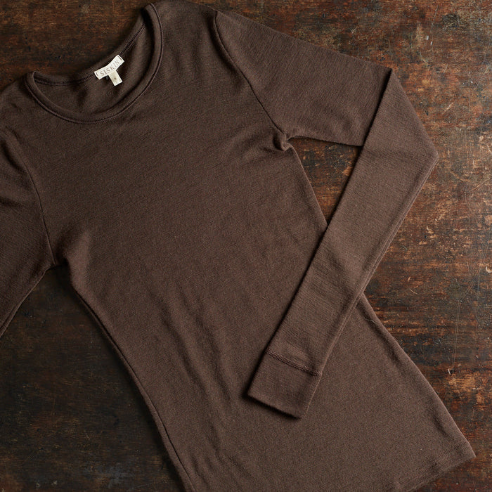 Heron Women's Top - Merino Wool - Bark