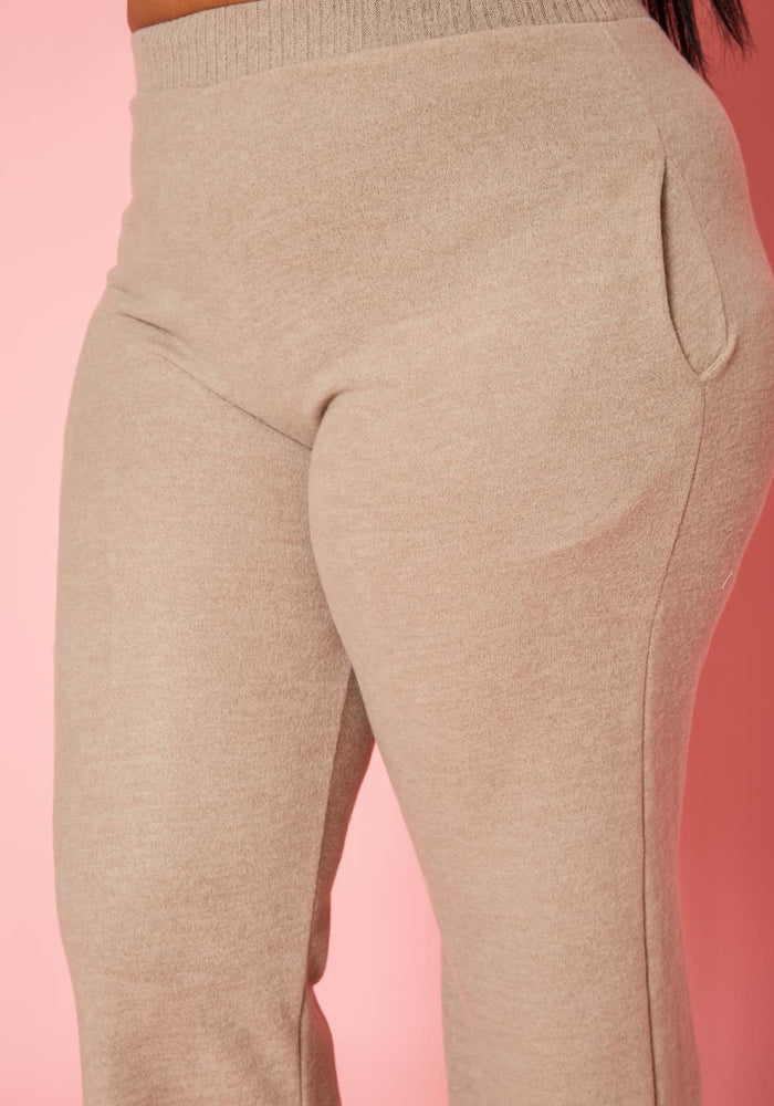 HI Curvy Plus Size High Waist Knit Lounge Pants With Pockets