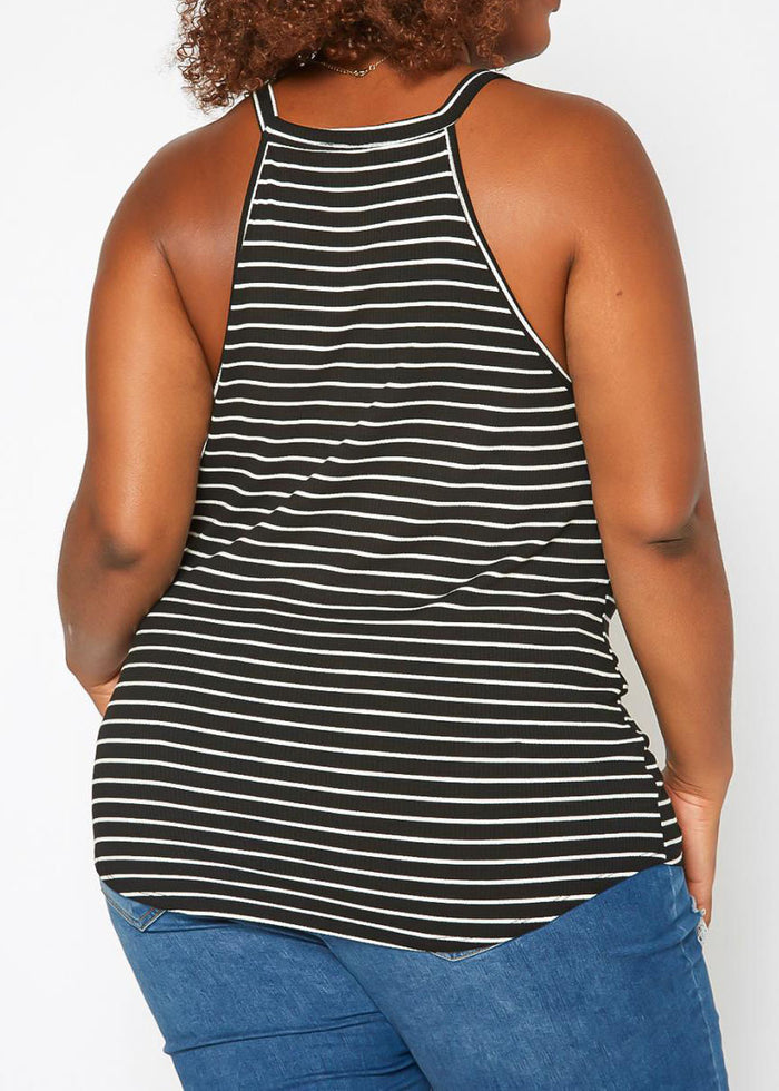 HI Curvy Plus Size Women Striped Cami Top Made in USA