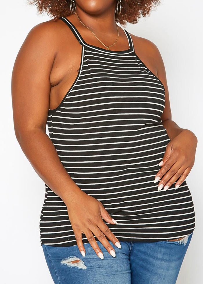 HI Curvy Plus Size Women Striped Cami Top Made in USA