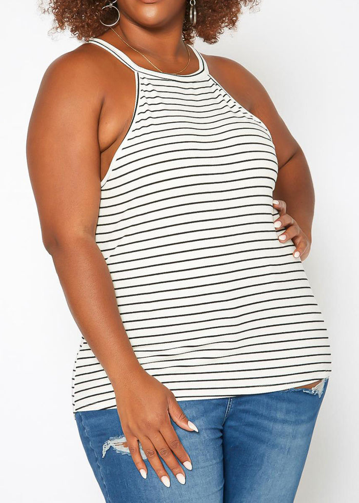 HI Curvy Plus Size Women Striped Cami Top Made in USA