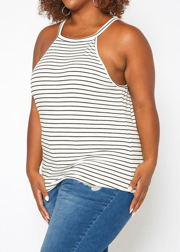 HI Curvy Plus Size Women Striped Cami Top Made in USA