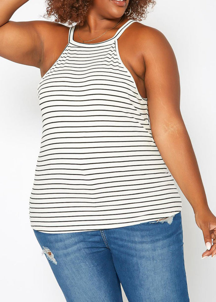 HI Curvy Plus Size Women Striped Cami Top Made in USA