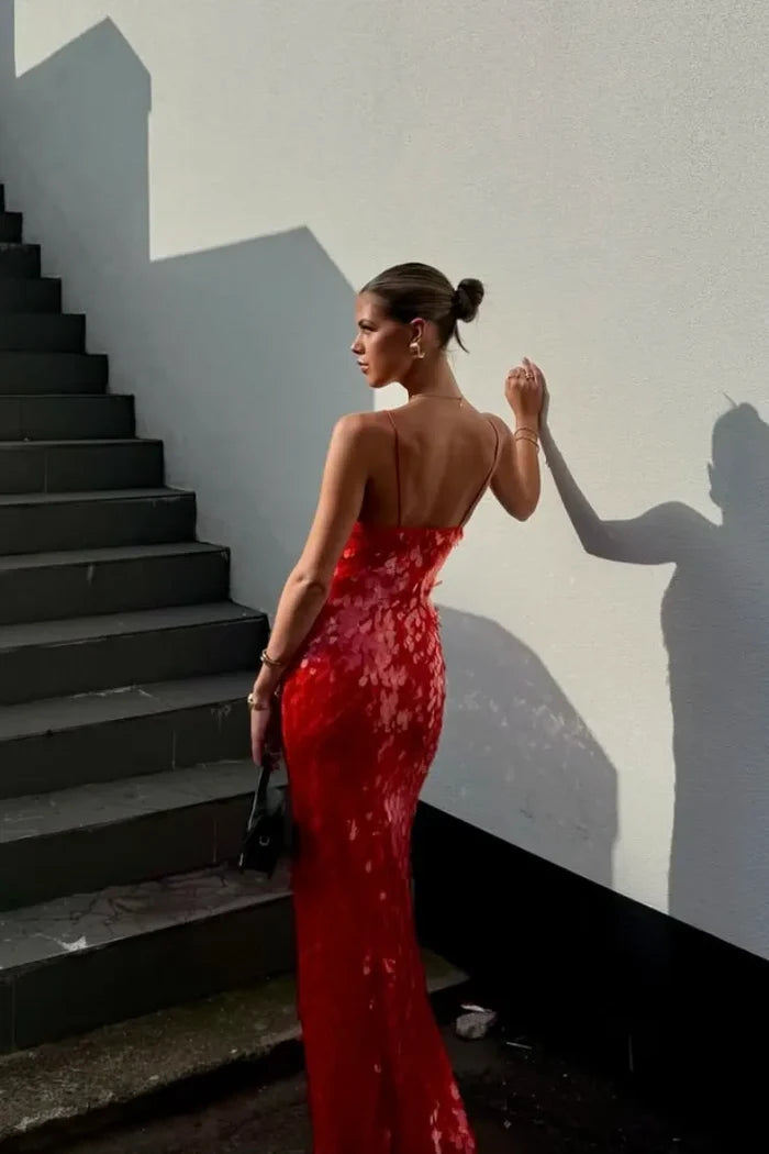 Holly | Women's Wedding Guest Sequin Backless Dress