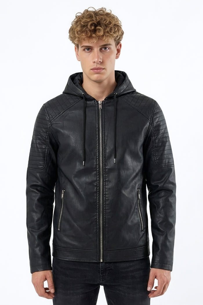 Hooded Biker Jacket