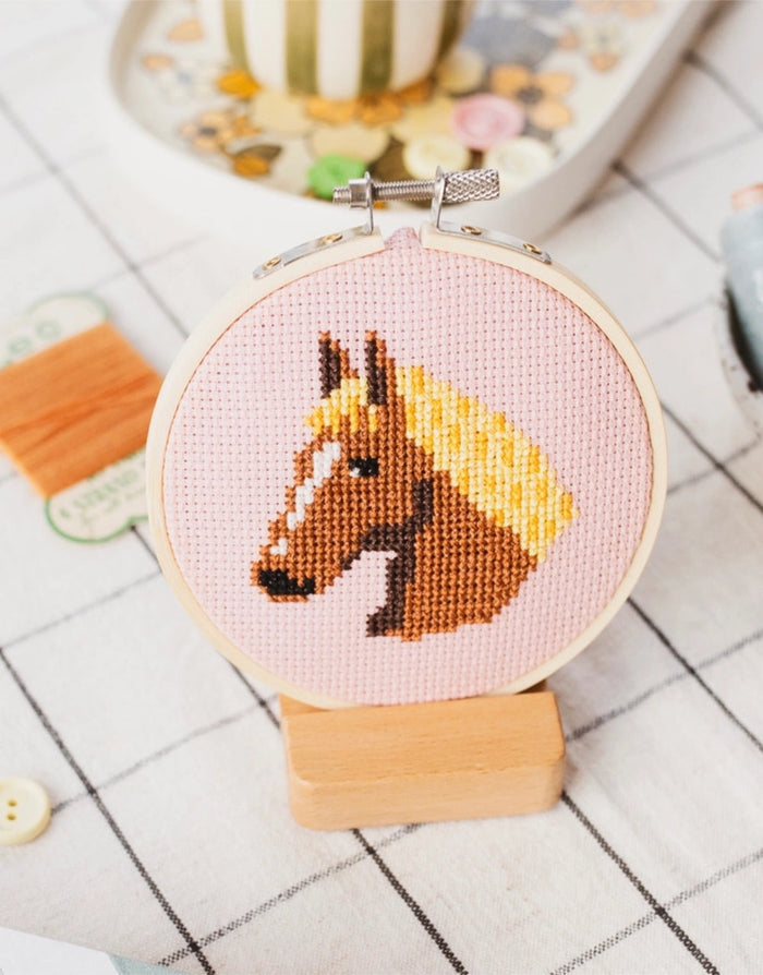 Horse Beginner's Cross Stitch Kit, Cotton Clara