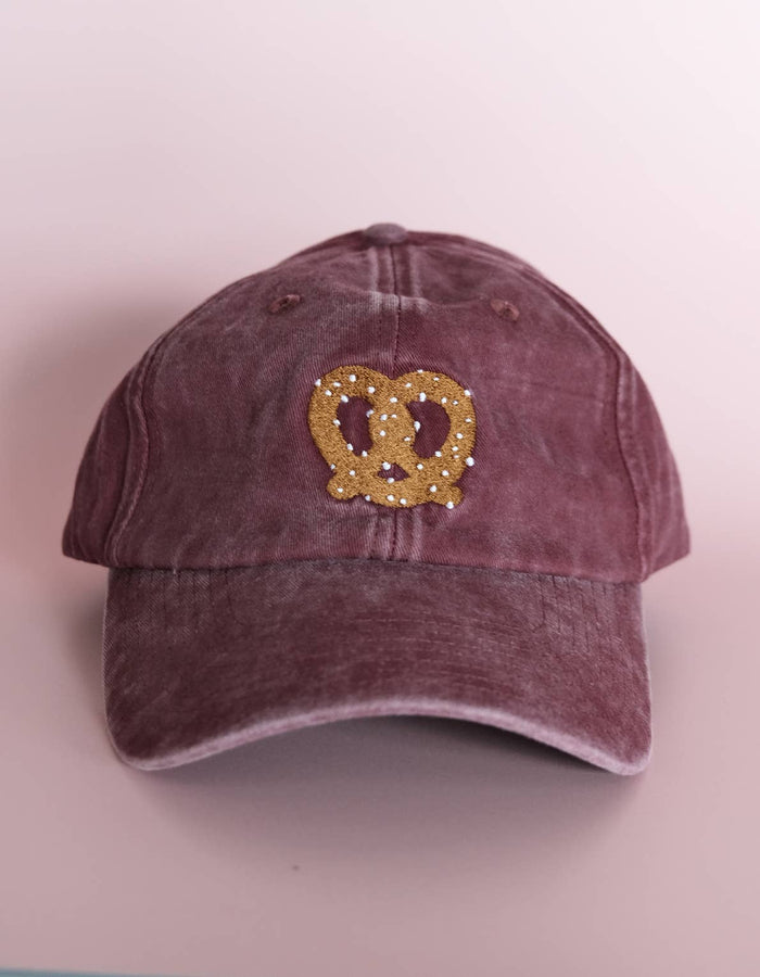 Idlewild Embroidered Washed Burgundy Hat - Pretzel