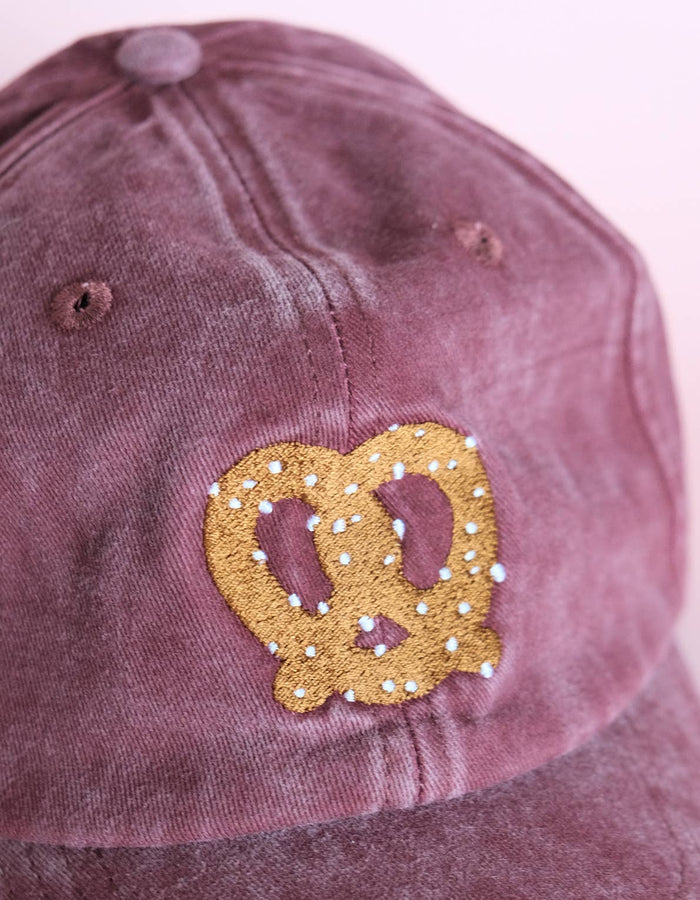 Idlewild Embroidered Washed Burgundy Hat - Pretzel