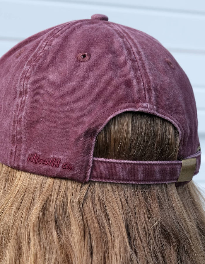 Idlewild Embroidered Washed Burgundy Hat - Pretzel