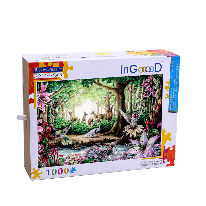 Ingooood Wooden Jigsaw Puzzle 1000 Piece - Birds and flowers - Ingooood jigsaw puzzle 1000 piece